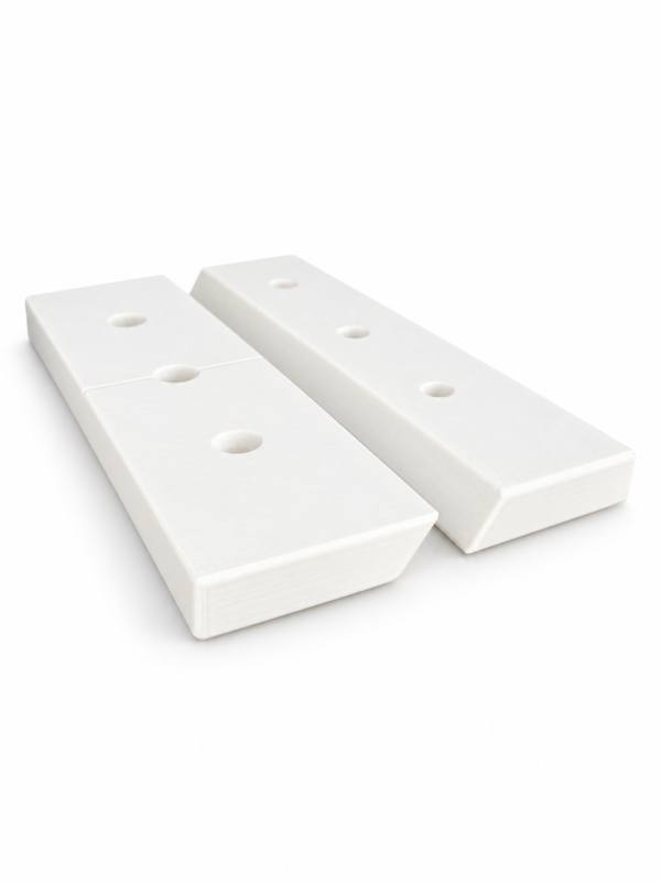 White 3D-Printed Wedge Mounting Blocks Slimline French Cleat Wall Mount – Pair